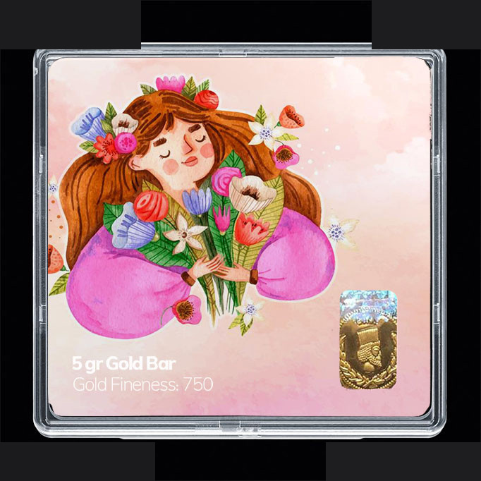 شمش طلا 18 عیار مدوپد مدل روز دختر کد SG11714 شمش طلا 18 عیار مدوپد مدل روز دختر کد SG11714