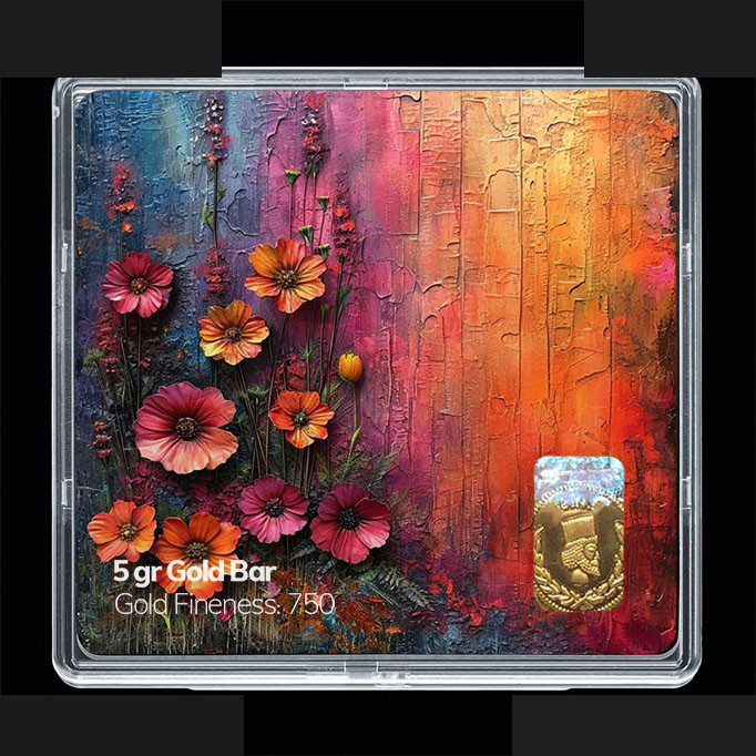 شمش طلا 18 عیار مدوپد مدل گل کد SG11786 شمش طلا 18 عیار مدوپد مدل گل کد SG11786