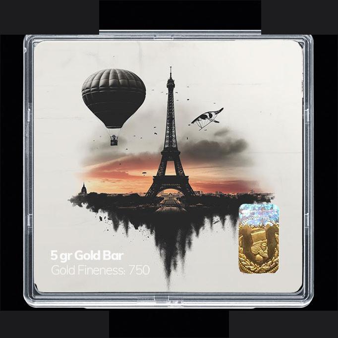 شمش طلا 18 عیار مدوپد مدل ایفل کد SG11817