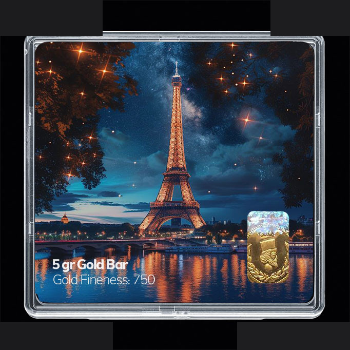 شمش طلا 18 عیار مدوپد مدل ایفل کد SG11807