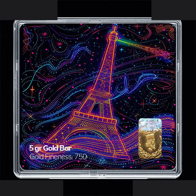 شمش طلا 18 عیار مدوپد مدل ایفل کد SG11780 شمش طلا 18 عیار مدوپد مدل ایفل کد SG11780