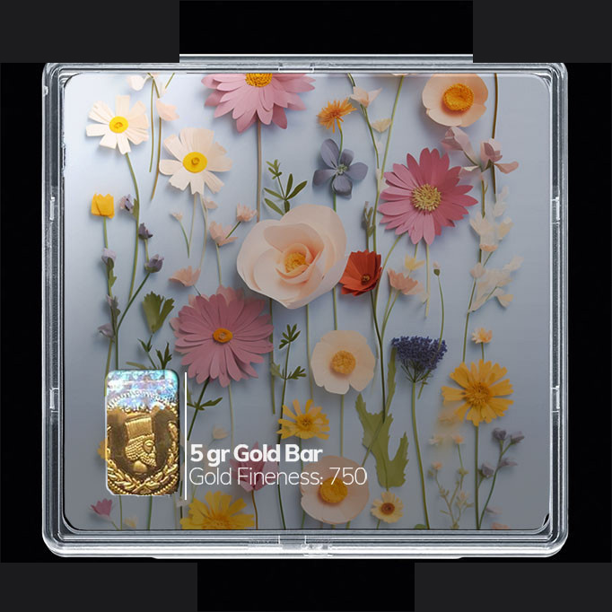 شمش طلا 18 عیار مدوپد مدل گل کد SG10548