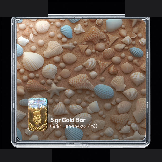 شمش طلا 18 عیار مدوپد مدل صدف کد SG10305 شمش طلا 18 عیار مدوپد مدل صدف کد SG10305