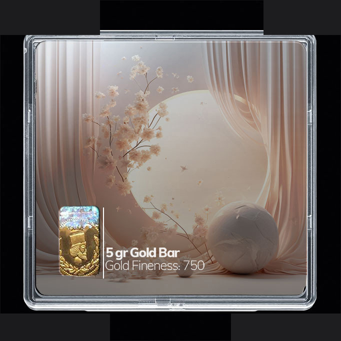 شمش طلا 18 عیار مدوپد مدل پرده  و ماه  کد SG10290