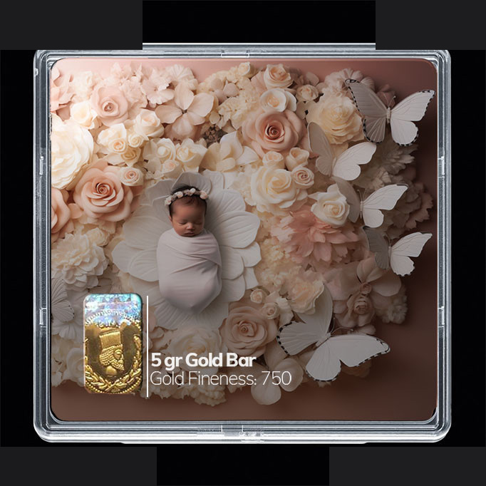 شمش طلا 18 عیار مدوپد مدل نوزاد کد SG10289 شمش طلا 18 عیار مدوپد مدل نوزاد کد SG10289