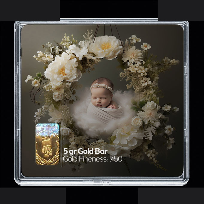 شمش طلا 18 عیار مدوپد مدل نوزاد کد SG10285 شمش طلا 18 عیار مدوپد مدل نوزاد کد SG10285