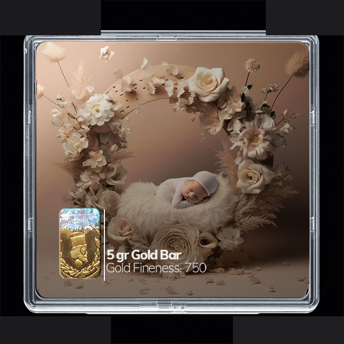 شمش طلا 18 عیار مدوپد مدل نوزاد کد SG10272