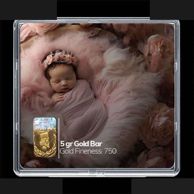 شمش طلا 18 عیار مدوپد مدل نوزاد  کد SG10258