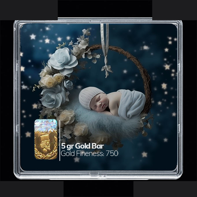 شمش طلا 18 عیار مدوپد مدل نوزاد کد SG10252