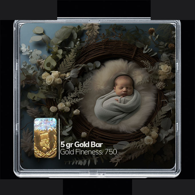 شمش طلا 18 عیار مدوپد مدل نوزاد کد SG10230 شمش طلا 18 عیار مدوپد مدل نوزاد کد SG10230