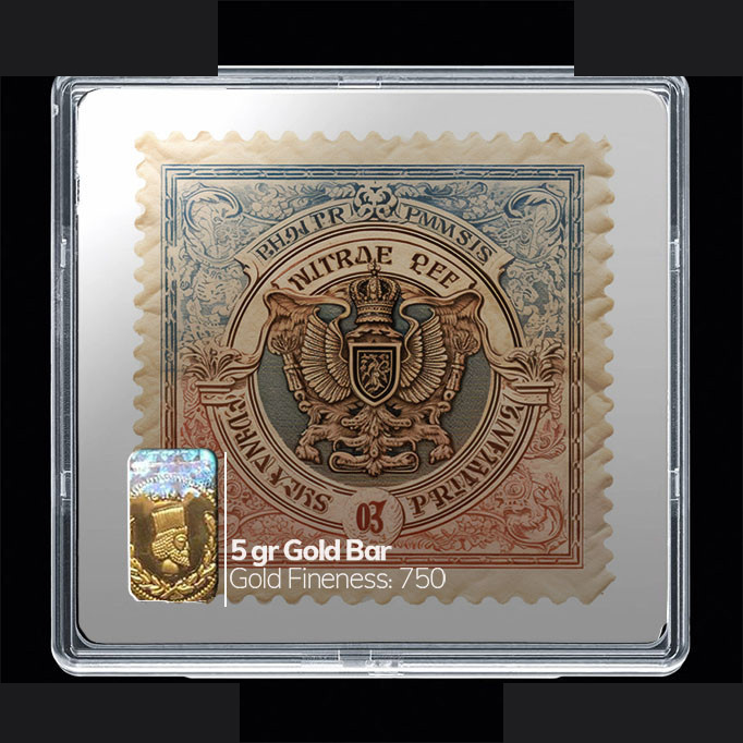 شمش طلا 18 عیار مدوپد مدل تمبر کد SG10191 شمش طلا 18 عیار مدوپد مدل تمبر کد SG10191