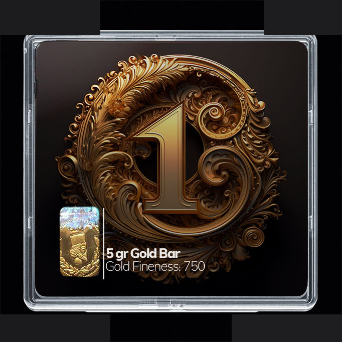 شمش طلا 18 عیار مدوپد مدل عدد 1 کد SG10184 شمش طلا 18 عیار مدوپد مدل عدد 1 کد SG10184