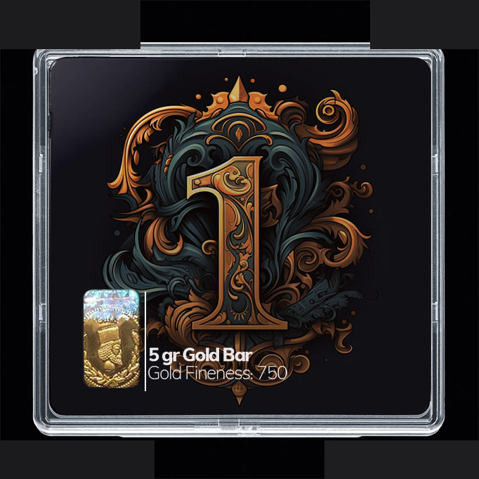 شمش طلا 18 عیار مدوپد مدل عدد 1 کد SG10170 شمش طلا 18 عیار مدوپد مدل عدد 1 کد SG10170