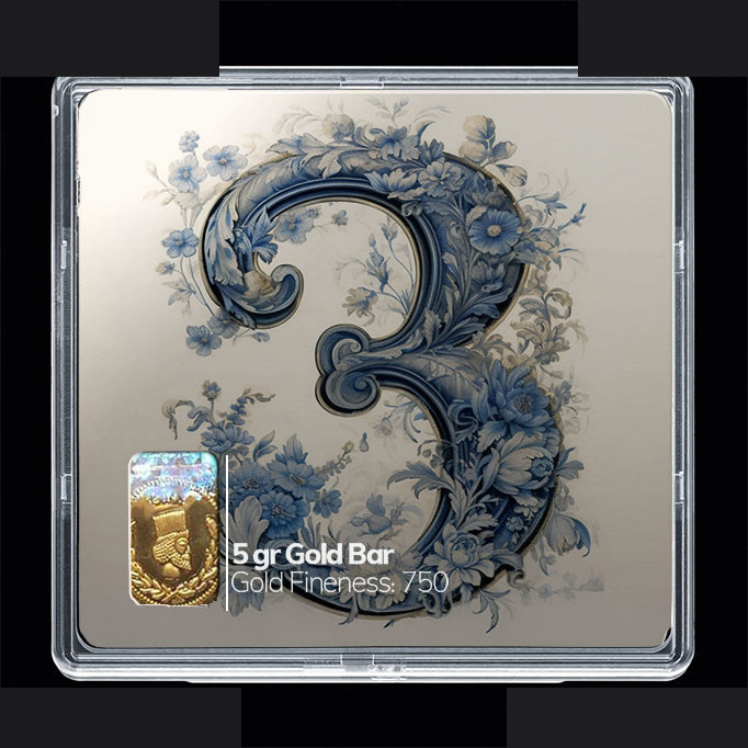 شمش طلا 18 عیار مدوپد مدل عدد  3 کد SG10168