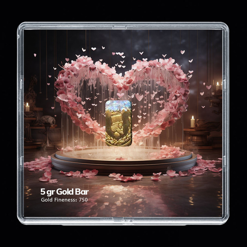 شمش طلا 18 عیار مدوپد مدل قلب صورتی کد SG-10303 شمش طلا 18 عیار مدوپد مدل قلب صورتی کد SG-10303