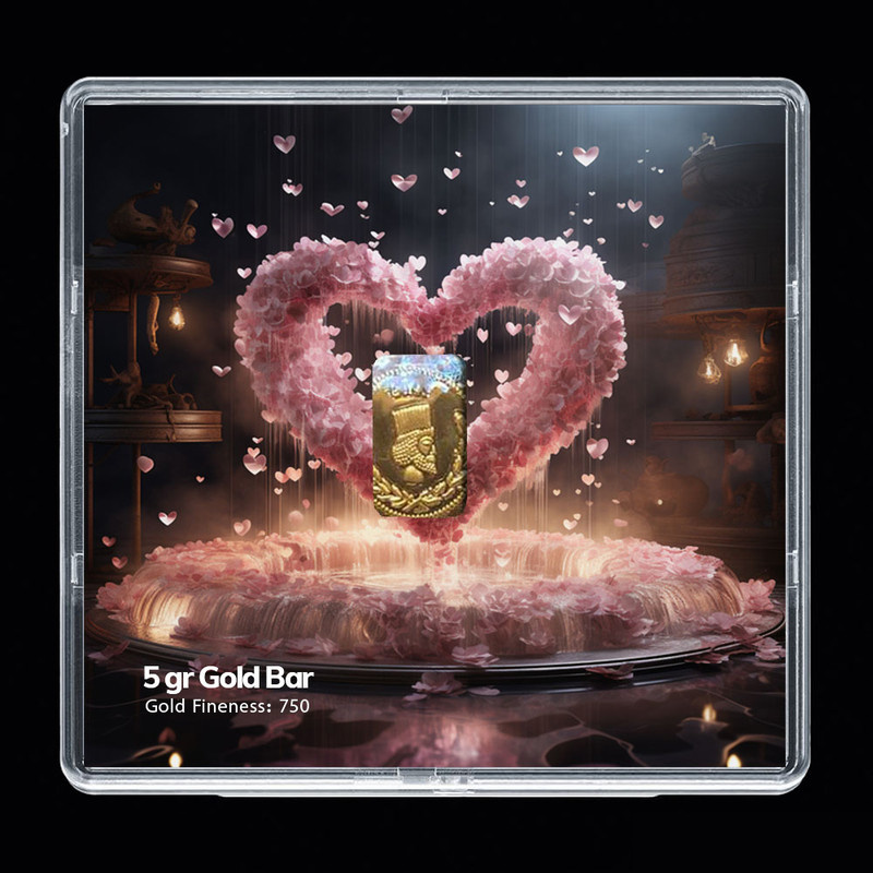 شمش طلا 18 عیار مدوپد مدل قلب صورتی کد SG-10302 شمش طلا 18 عیار مدوپد مدل قلب صورتی کد SG-10302