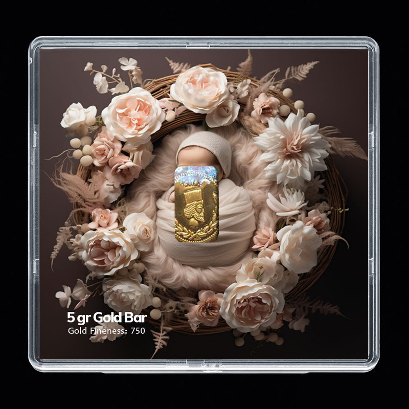 شمش طلا 18 عیار مدوپد مدل نوزاد کد SG-10256 شمش طلا 18 عیار مدوپد مدل نوزاد کد SG-10256