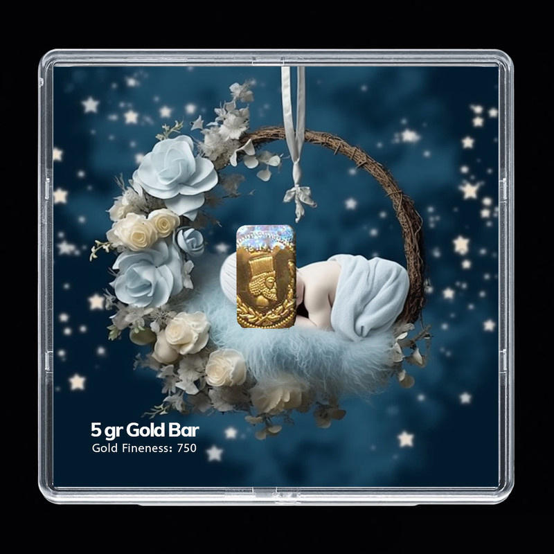 شمش طلا 18 عیار مدوپد مدل نوزاد کد SG-10252