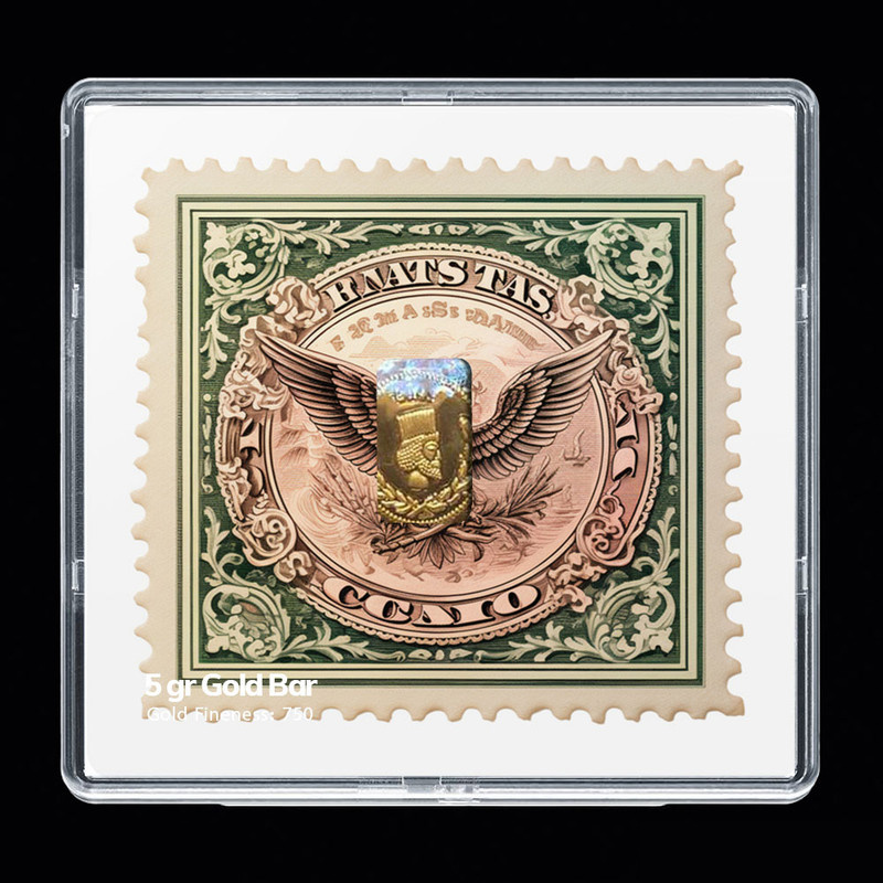 شمش طلا 18 عیار مدوپد مدل تمبر کد SG-10192 شمش طلا 18 عیار مدوپد مدل تمبر کد SG-10192