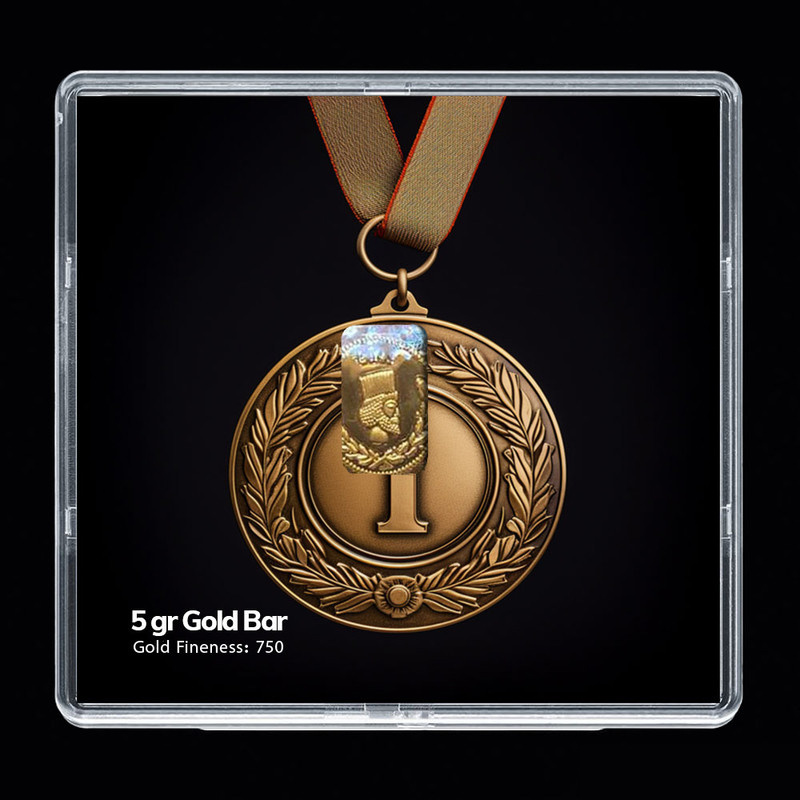 شمش طلا 18 عیار مدوپد مدل عدد 1 کد SG-10188