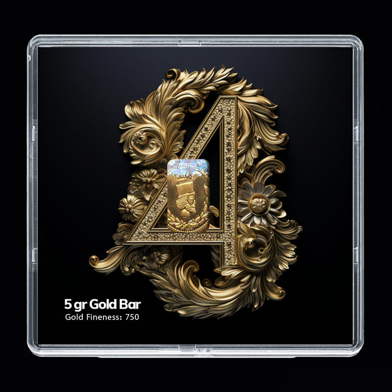 شمش طلا 18 عیار مدوپد مدل عدد 4 کد SG-10177 شمش طلا 18 عیار مدوپد مدل عدد 4 کد SG-10177