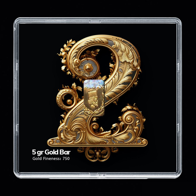 شمش طلا 18 عیار مدوپد مدل عدد 2  کد SG-10176