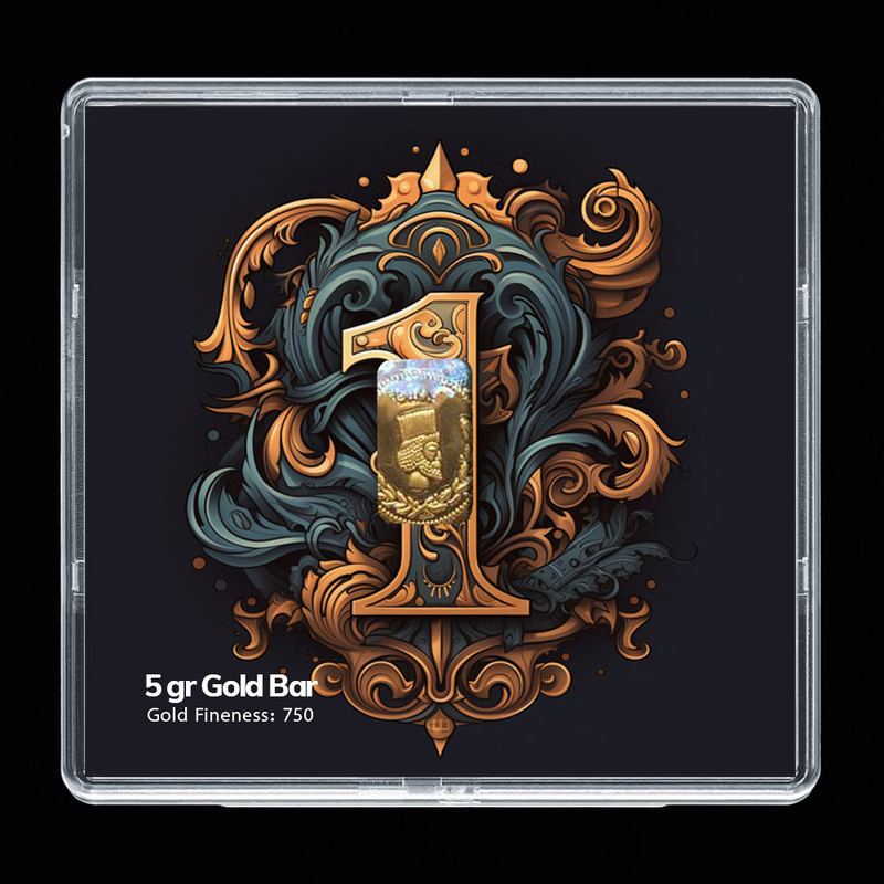 شمش طلا 18 عیار مدوپد مدل عدد 1 کد SG-10170