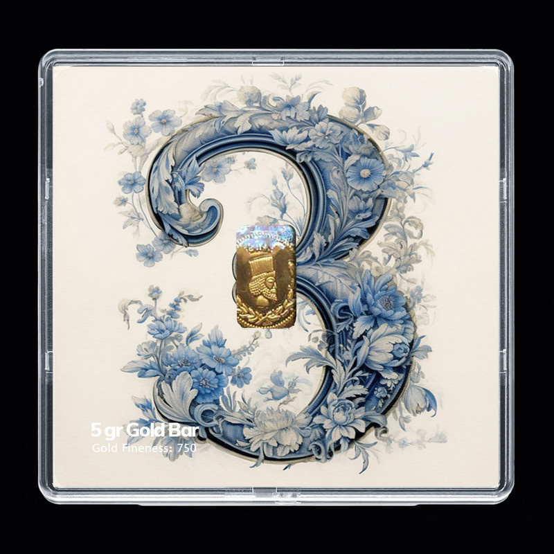 شمش طلا 18 عیار مدوپد مدل عدد  3 کد SG-10168