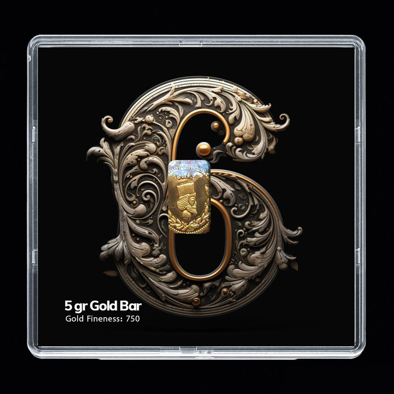 شمش طلا 18 عیار مدوپد مدل عدد 6 کد SG-10161 شمش طلا 18 عیار مدوپد مدل عدد 6 کد SG-10161