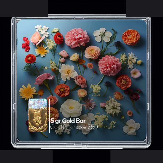 شمش طلا 18 عیار مدوپد مدل گل کد SG10499 شمش طلا 18 عیار مدوپد مدل گل کد SG10499