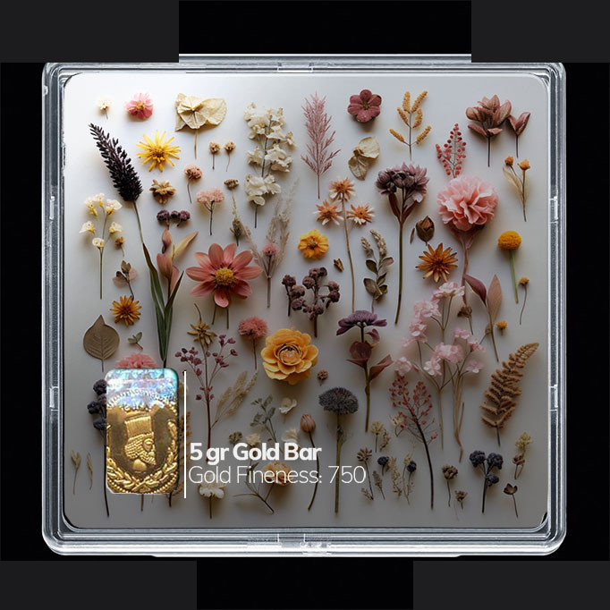 شمش طلا 18 عیار مدوپد مدل گل کد SG10483