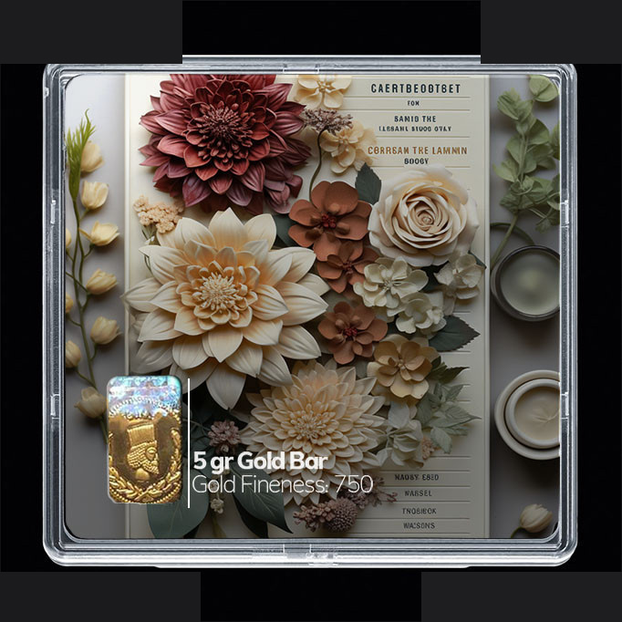 شمش طلا 18 عیار مدوپد مدل گل کد SG10495