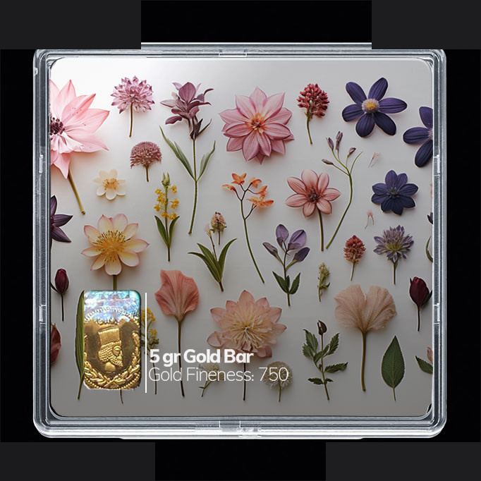 شمش طلا 18 عیار مدوپد مدل گل کد SG10479 شمش طلا 18 عیار مدوپد مدل گل کد SG10479