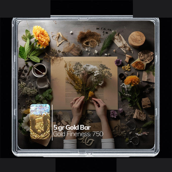 شمش طلا 18 عیار مدوپد مدل گل کد SG10477 شمش طلا 18 عیار مدوپد مدل گل کد SG10477