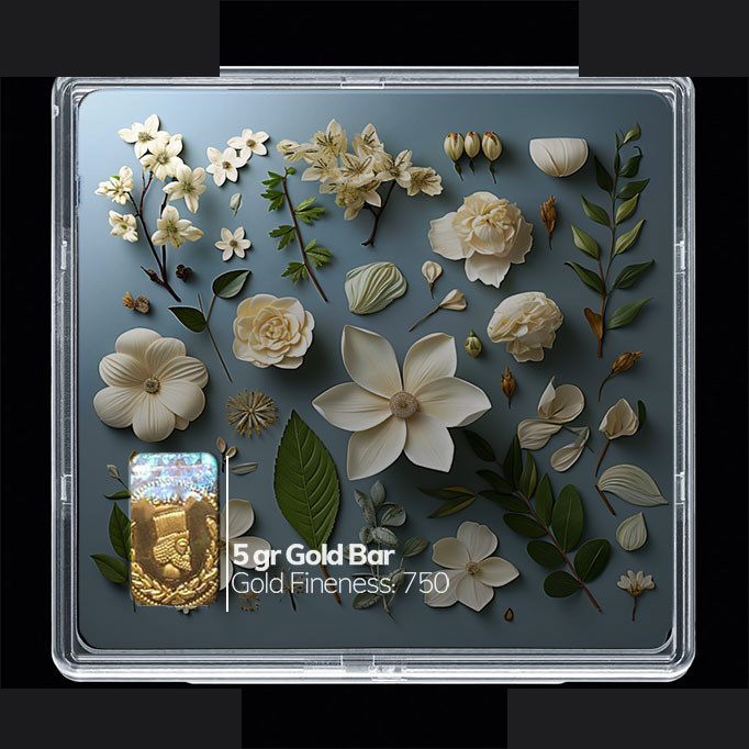 شمش طلا 18 عیار مدوپد مدل گل کد SG10476 شمش طلا 18 عیار مدوپد مدل گل کد SG10476