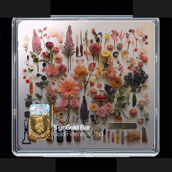 شمش طلا 18 عیار مدوپد مدل گل کد SG10473