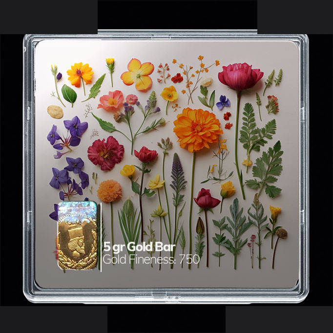 شمش طلا 18 عیار مدوپد مدل گل کد SG10459 شمش طلا 18 عیار مدوپد مدل گل کد SG10459