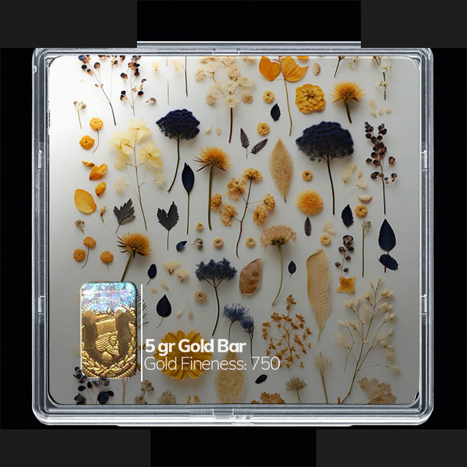 شمش طلا 18 عیار مدوپد مدل گل کد SG10456