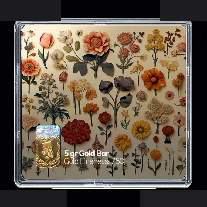 شمش طلا 18 عیار مدوپد مدل گل کد SG10526