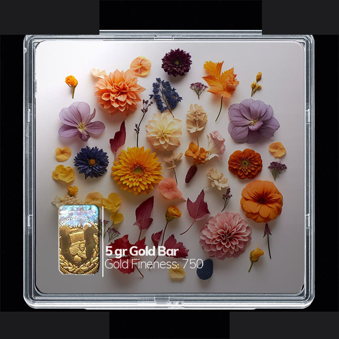 شمش طلا 18 عیار مدوپد مدل گل کد SG10447