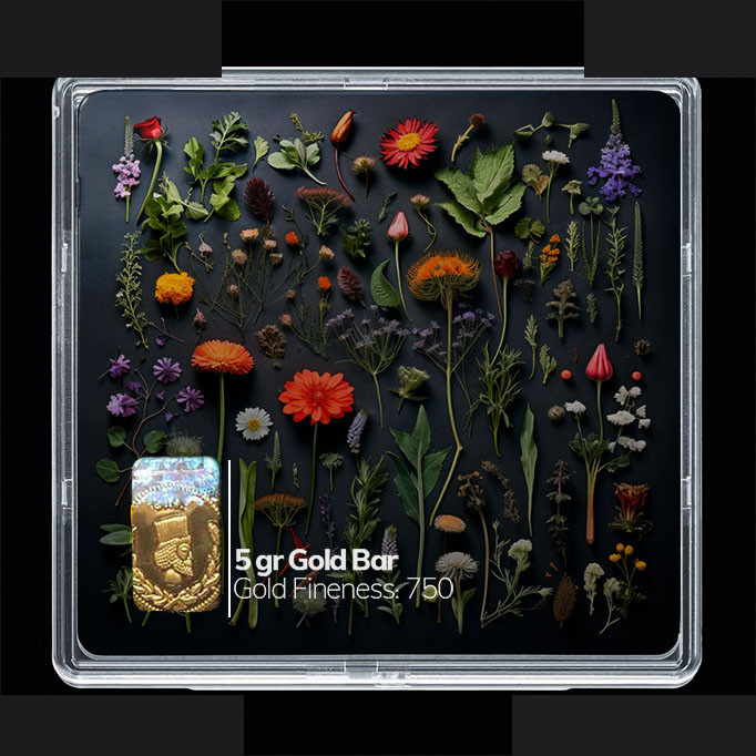 شمش طلا 18 عیار مدوپد مدل گل کد SG10445