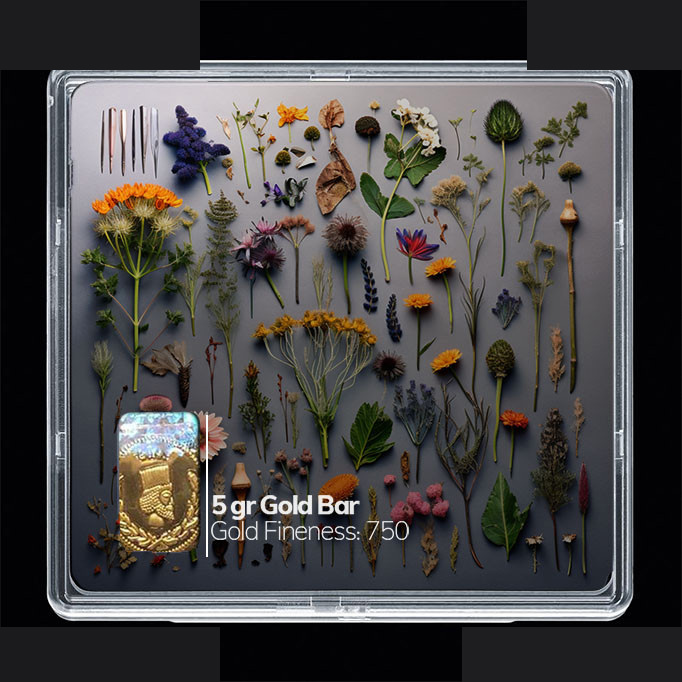 شمش طلا 18 عیار مدوپد مدل گل کد SG10443