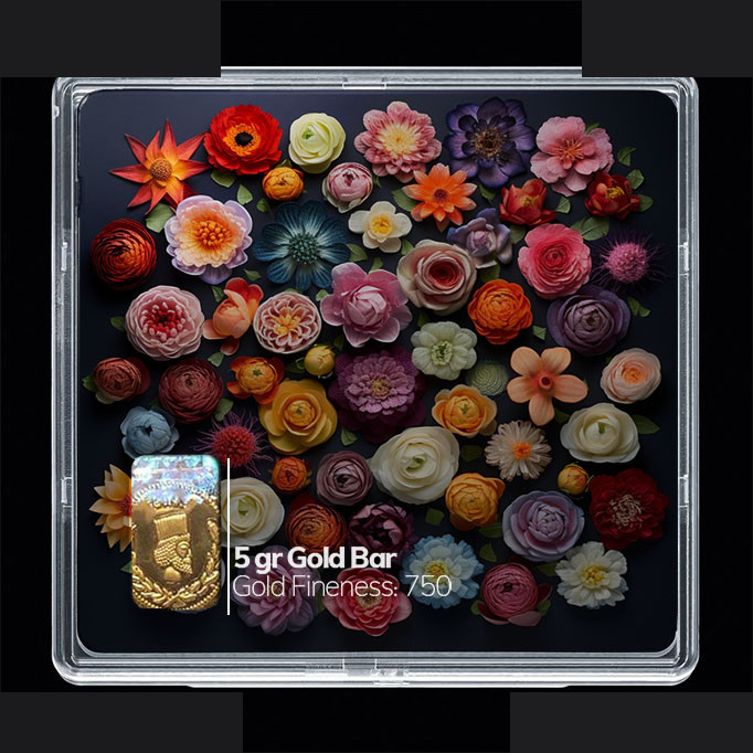 شمش طلا 18 عیار مدوپد مدل گل کد SG10440