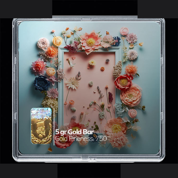 شمش طلا 18 عیار مدوپد مدل گل کد SG10520