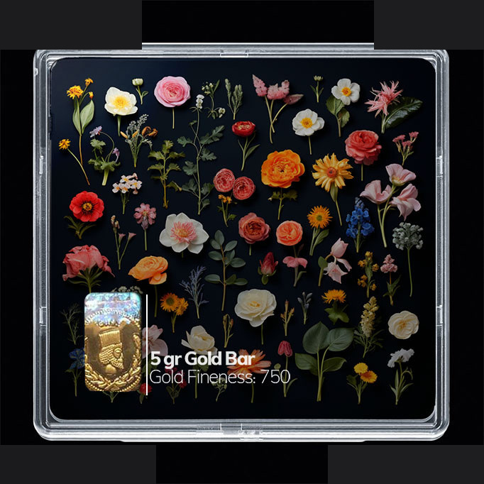 شمش طلا 18 عیار مدوپد مدل گل کد SG10519