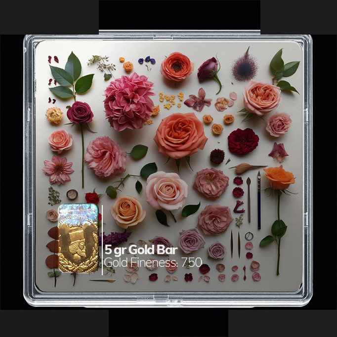 شمش طلا 18 عیار مدوپد مدل گل کد SG10435