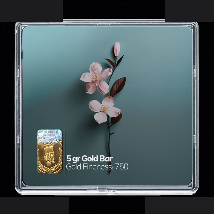 شمش طلا 18 عیار مدوپد مدل گل کد SG10513 شمش طلا 18 عیار مدوپد مدل گل کد SG10513