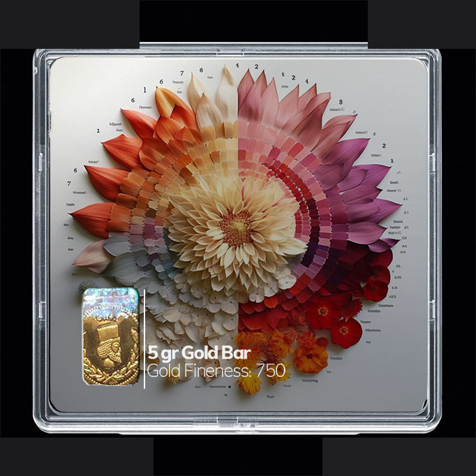 شمش طلا 18 عیار مدوپد مدل گل کد SG10512 شمش طلا 18 عیار مدوپد مدل گل کد SG10512