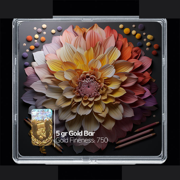 شمش طلا 18 عیار مدوپد مدل گل کد SG10510