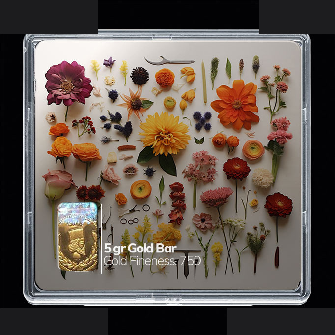 شمش طلا 18 عیار مدوپد مدل گل کد SG10505